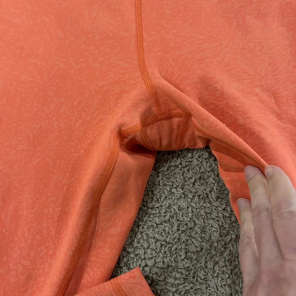 Lululemon Leggings Size 18. Orange with pattern - Picture 5 of 7